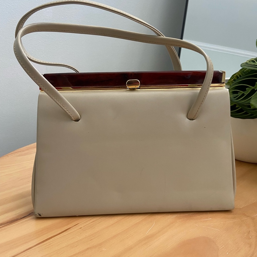 Vintage Leather Cream Handbag